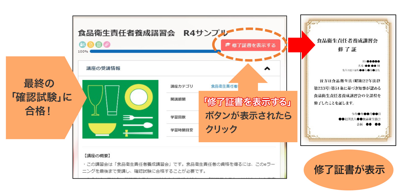 受講修了証の発行方法